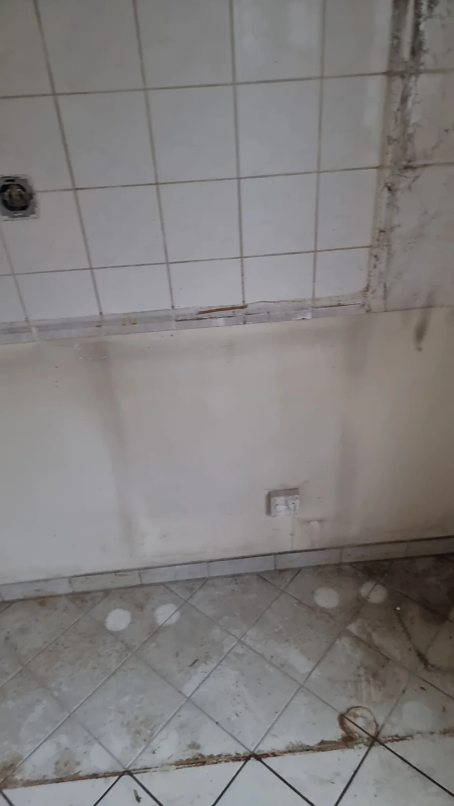Küchenbereich nach dem Rückbau und vor der Reinigung