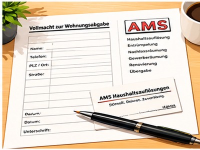 Vollmachtformular und Stift zur Wohnungsübergabe